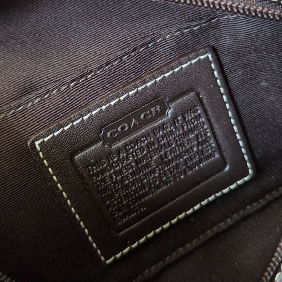 Coach Purse Signature C Monogram Logo Print Brown Jacquard Mini Hobo Bag Y2K - Picture 8 of 10